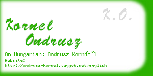 kornel ondrusz business card